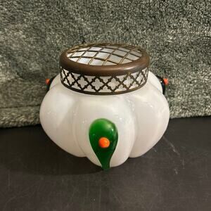 Loetz Applied Vase with Flower Frog Art Nouveau Antique